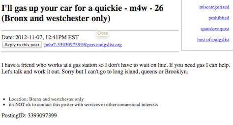hookup the 15 sleaziest sex for gas offers on craigslist