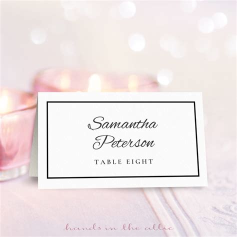 wedding place card template   hands   attic