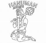 Hanuman Drawing Lord Coloring Simple Sketch Colour Wallpaper Template sketch template