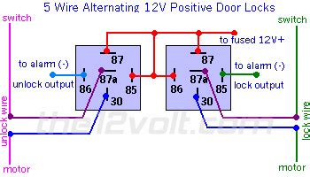 door locks  wire alternating  volts positive type  relay wiring diagram