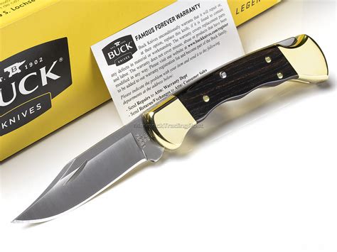 Buck 112 Ranger Folding Hunter Knife Finger Groove Crelicam Ebony Usa