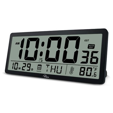 buy wallarge auto set large digital wall clock battery operated  temperature date seconds