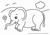 Elephant Kids Drawing Clipart Coloring Library sketch template