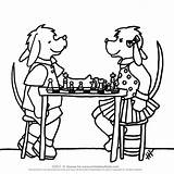 Chess Coloring Pages Playing Pieces Dogs Game Games Designlooter Getcolorings Printable Printables4kids Getdrawings Color Clipartmag 42kb sketch template