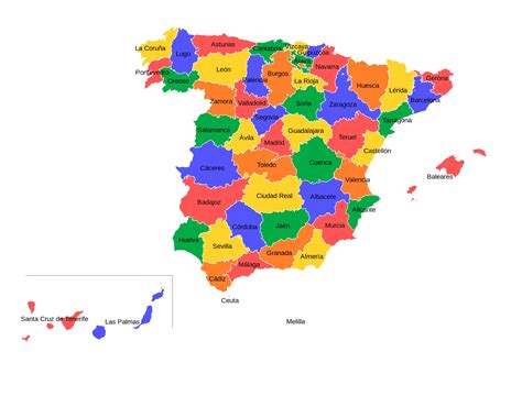 mapa de espana politico fisico mudo  nombres  imprimir