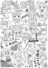 Exo Chibi Coloring Pages Kpop Bts Fanart Deviantart Drawing Anime Fan Colouring Lightstick First Time Choose Board Though Draw Kids sketch template