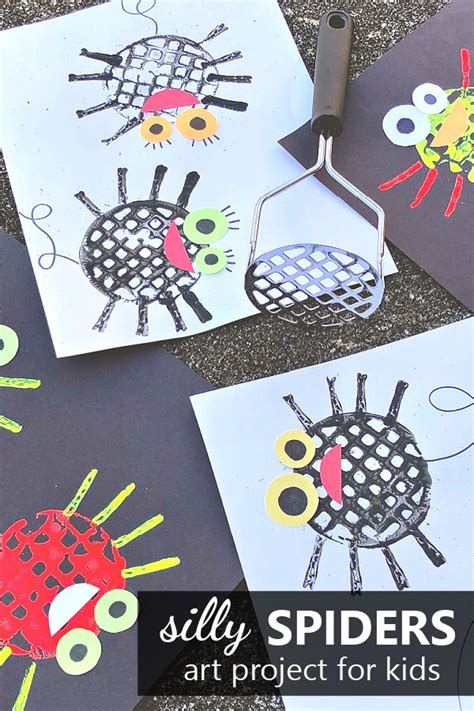 silly spider art project  kids spider prints fantastic fun learning