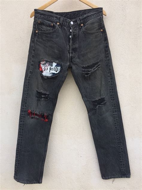 Levi S Made And Crafted Distressed Levis 501 X Sex Pistols Patches