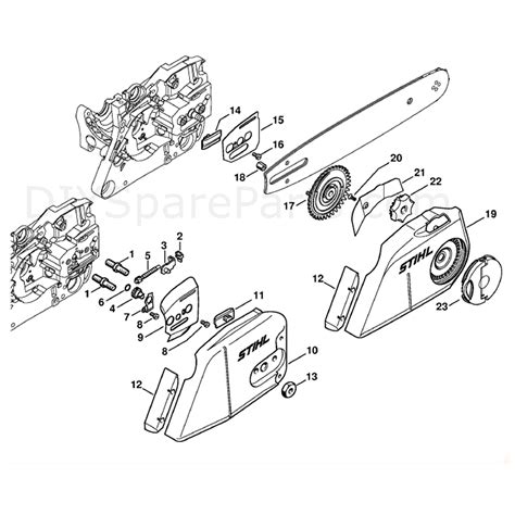 stihl ms  chainsaw ms  bi parts diagram chain tensioner