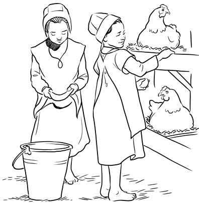 amish coloring pages