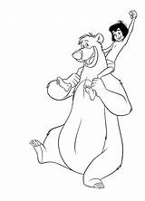 Jungle Book Coloring Pages Baloo Mowgli Kids sketch template