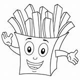 Coloring Fries Mcdonalds Pages French Printable Cute Mcdonald Ronald Food Paper Chips Potato Kids Cartoon Bag Getcolorings Getdrawings Smiling Color sketch template