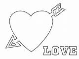 Coloring Arrow Pages Heart Printable Easy sketch template