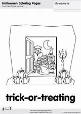 Trick Coloring Treating Simple Super sketch template