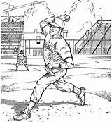 Coloring Baseball Cardinals Louis St Pages Pitcher Fredbird Kids Purplekittyyarns Template sketch template