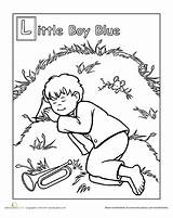 Blue Little Boy Coloring Nursery Preschool Activities Worksheets Education Worksheet Rhymes sketch template