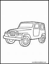 Jeep Coloring Pages Safari Color Wrangler Drawing Army Printable Clipart Boys Colouring Outline Military Truck Transportation Classroom Car Teacher Getdrawings sketch template