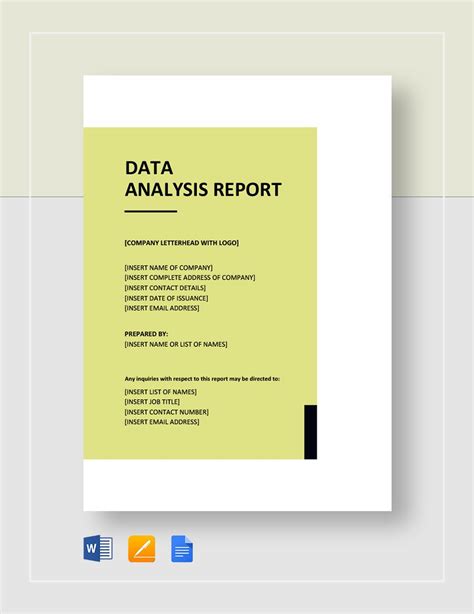 data analysis report template  word pages google docs  templatenet
