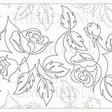 Rose Briar Embroidery Vintage Pattern sketch template