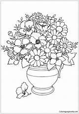 Flowers Pages Pot Coloring Kept Adults Color sketch template