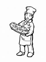 Pintar Profesiones Panadero Cuoco Pasticcere Oficios Pastelera Panaderos Forno Disegnidacolorareonline Bandeja Dibuix Activitat Pastisser Biscotti sketch template