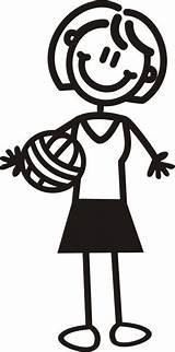 Netball Clipart Cartoon Colouring Clip Pages Stick Figures M6 Kids Cliparts Girl Bib Family Drawing Fun Drawings Search Google Crafts sketch template
