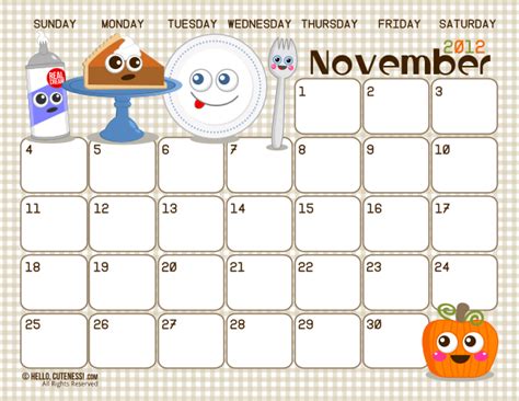 butterfly kisses  love cute  november calendar printable