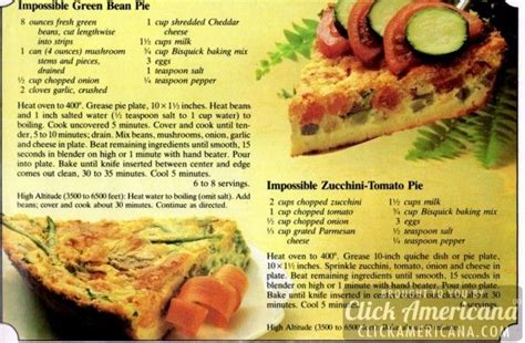 12 Ideas From The Impossible Pie Recipe Booklet 1982