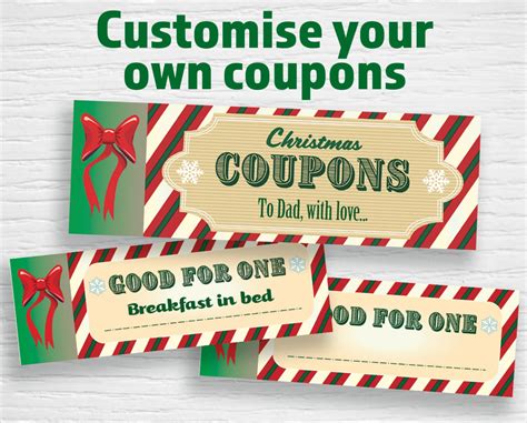printable christmas coupons editable  instant  etsy