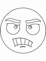 Angry Feelings Emoji sketch template