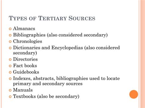 primary secondary tertiary sources powerpoint