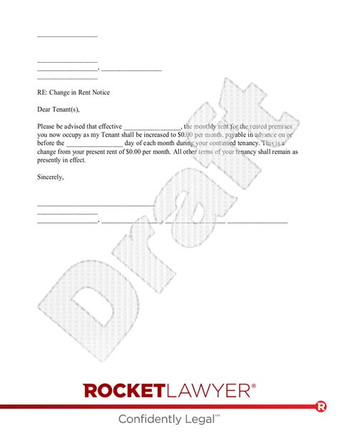 rent increase letter template faqs rocket lawyer