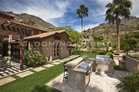 outdoor entertainment areas blooming desert pools landscape