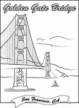Bridge Gate Golden Pages Coloring Landmarks Crayola San Francisco Printable Famous Colouring Print Drawing Kids Usa Sheets Geography States United sketch template