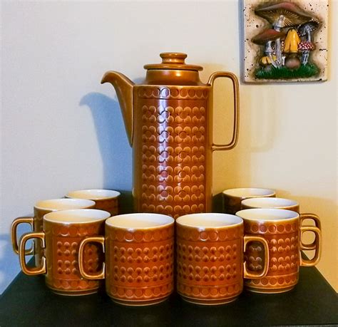 hornsea pottry saffron coffee pot mugs set    canada