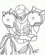 Samus Aran Metroid Coloringhome Geraldo Zero sketch template