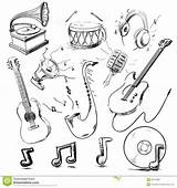Instrumentos Musicais Strumenti Musicali Musikinstrumente Instrumenten Muzikale Icone Raccolta Grupo sketch template