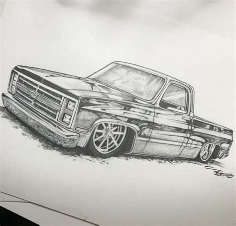 cool car drawings custom chevy trucks truck art