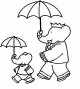 Coloring Babar Pages Elephant Popular sketch template