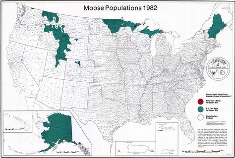 historic moose range map rare animals geography map