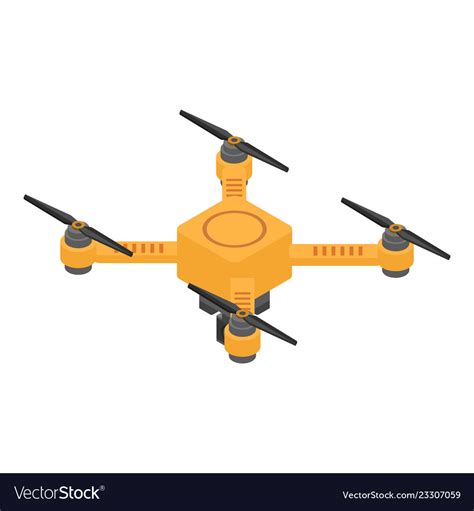 yellow drone icon isometric style royalty  vector image