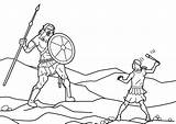 Goliath David Coloring Pages Bible Story Visit Craft Crafts sketch template