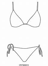 Template Swimsuit Girl Suit Bathing Coloring Pages Sketch Templates sketch template