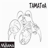 Coloring Moana Pages Tamatoa Printable Print Sheets Movie Size sketch template