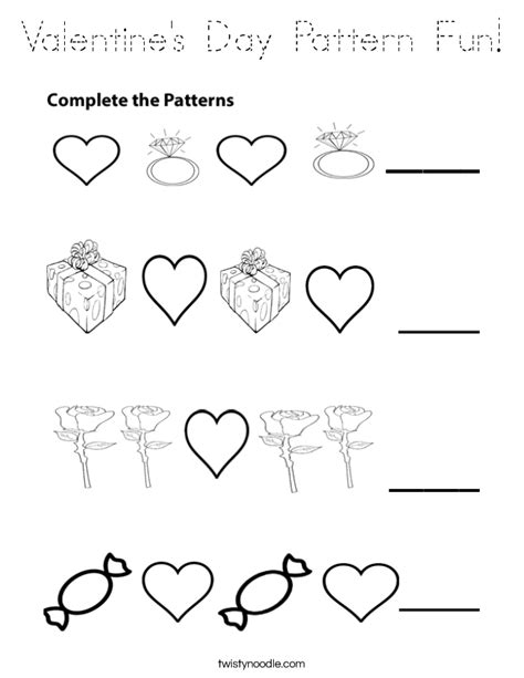 valentines day pattern fun coloring page tracing twisty noodle