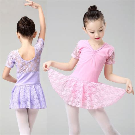 Lace Girl Ballerina Dress Gymnastic Leotard Ballet Dress F Girls