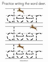 Coloring Deer Practice Writing Word Print Ll sketch template