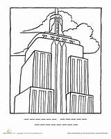 Education Empire State Building Worksheets Coloring Found Choose Board Grade sketch template