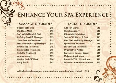 Massage Spa Menu Facial Facial Room Spa Menu Spa Massage Massage