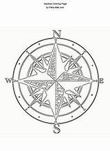 Nautical Compass Burning Wood Pyrography sketch template